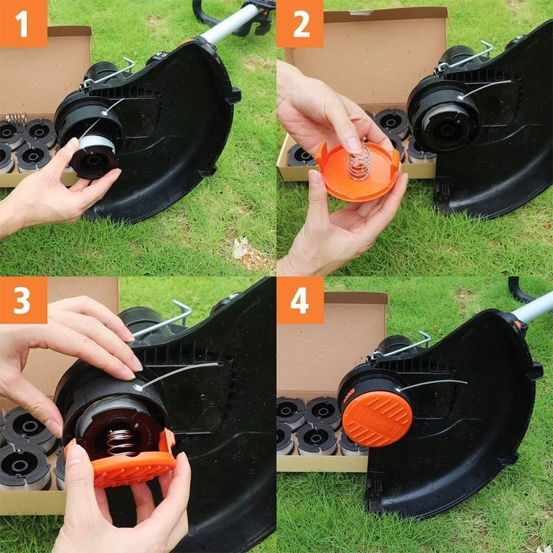 4 Pack (4 Spool Cap+4 Spring) Trimmer Line Cap and