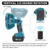 Gerttilyon For Makita 18V Fan, 3 Speed Cordless Brushless Motor