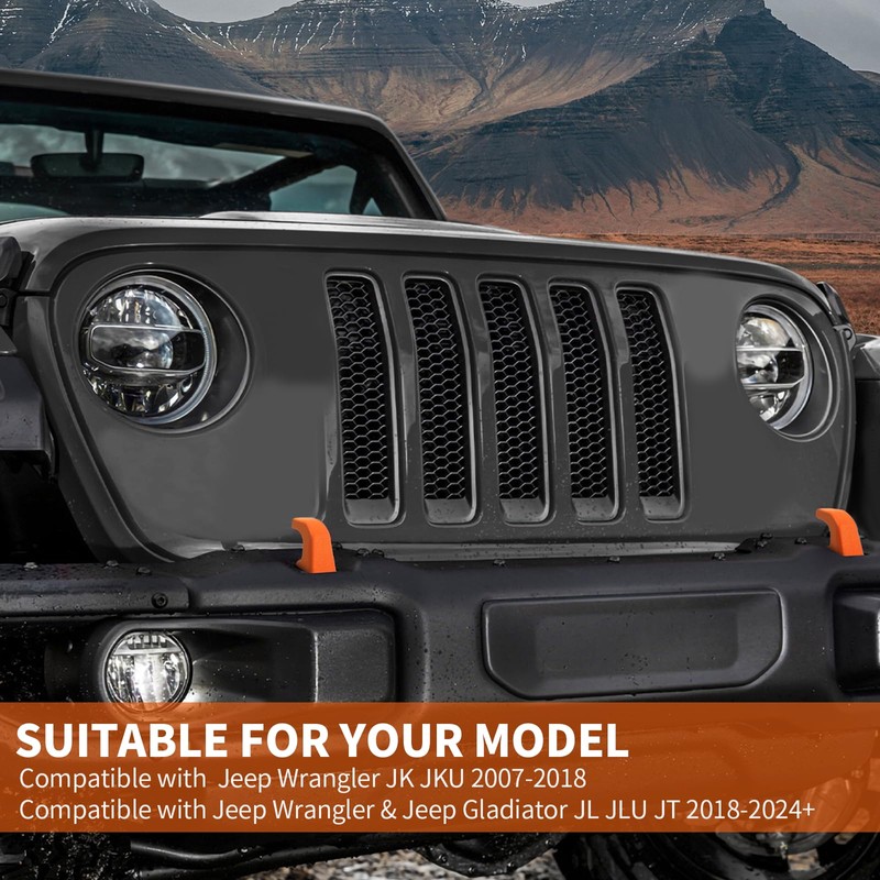 SQQP Bumper Tow Hook Covers 2Pcs Compatible with 2007-2018 Jeep