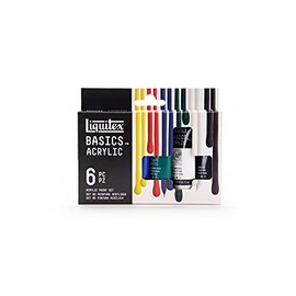Liquitex BASICS - Juego de pintura acrílica de 6 tubos de 22ml (0.74-oz), juego de pintura de tubos, colores primarios