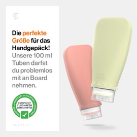 TRAVELY Travel Essentials Travel Bottles for Filling (4 x 100 ml) Suitable for Hand Luggage, Shampoo Bottles for Filling, Leak-proof & Colourful, Travel Set, Travel Bottles, Travel Size