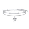 LWXIE Diamond Turtle Anklet for Women 925 Sterling Silver Turtle
