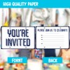 Blue Doorplate Birthday Party Invitations, Simple Blue and White Party