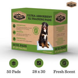 Dr. Pol Puppy Training Pads - X-Large Scented Pee Pads for Dogs with Ultra Absorbent Quick Dry Gel, 28 x 30, 50 Count