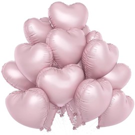 20 Pieces Pink Heart Balloons Heart Shape Balloons Decorations for Brithday Party Valentines Day Princess Party