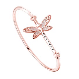 BEKECH Semicolon Butterfly Bangle Bracelet Mental Health Suicide Awareness Depression Semi Colon Jewelry for Fighter Warrior