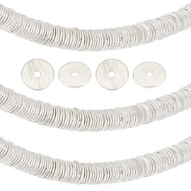 PH PandaHall 200PCS Heishi Disc Beads, 6mm Flat Round Spacer Beads Brass Loose Bead Jewelry Bead for Necklace Bracelet Earring Jewelry Making, Hole 1.2mm