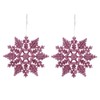 12pk Glitter Snowflake Hanging Decorations, Christmas Tree Snowflake Baubles/Ornaments (Blush