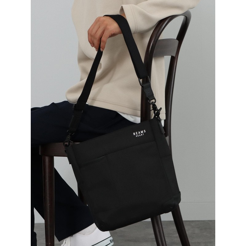 Beams Heart Men's Canvas Bag, Polyester Heathered Material, Mini Shoulder