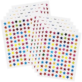 0.3" Diameter Multicolor Star Stickers - 1080 Pcs, 10 Sheets - Reward Stickers for Children, Ideal for Reward Charts and More