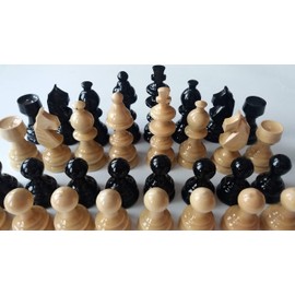 Azi Beautiful Handmade Hazel Wood Chess Pieces Black King is 3.1"