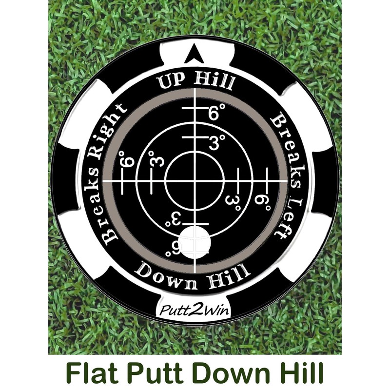 Putt2Win Premium Pro Golf Green Slope Reader Ball Marker. Poker
