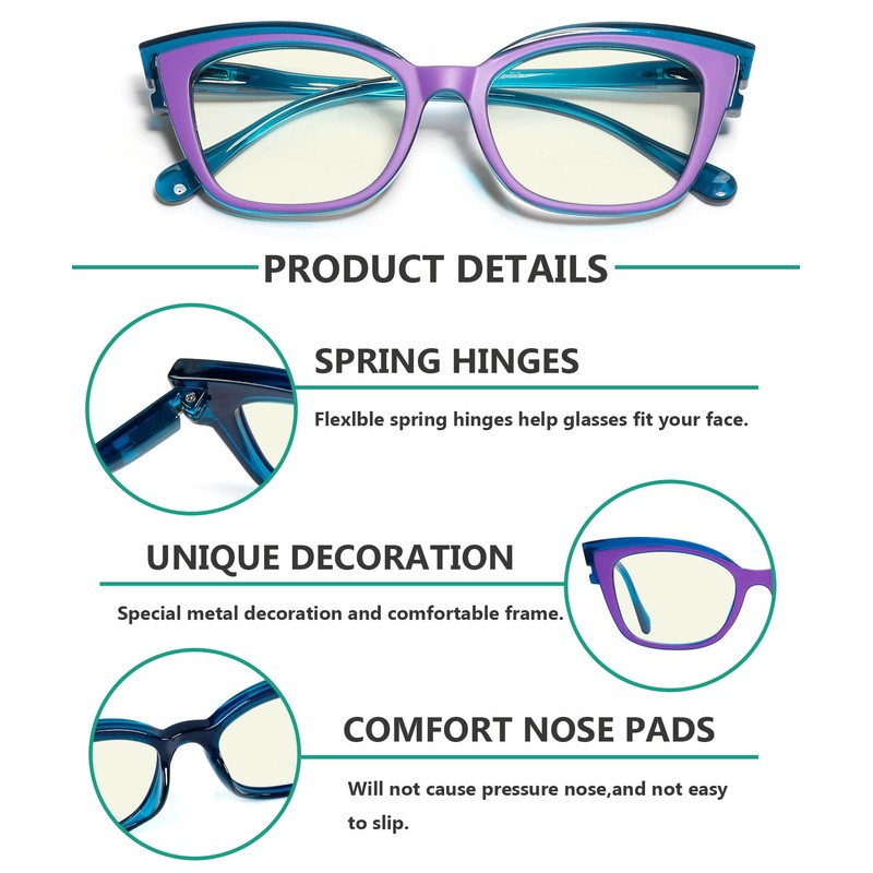 Eyekepper 5 Pack Reading Glasses Blue Light Blocking Computer Eyeglasses