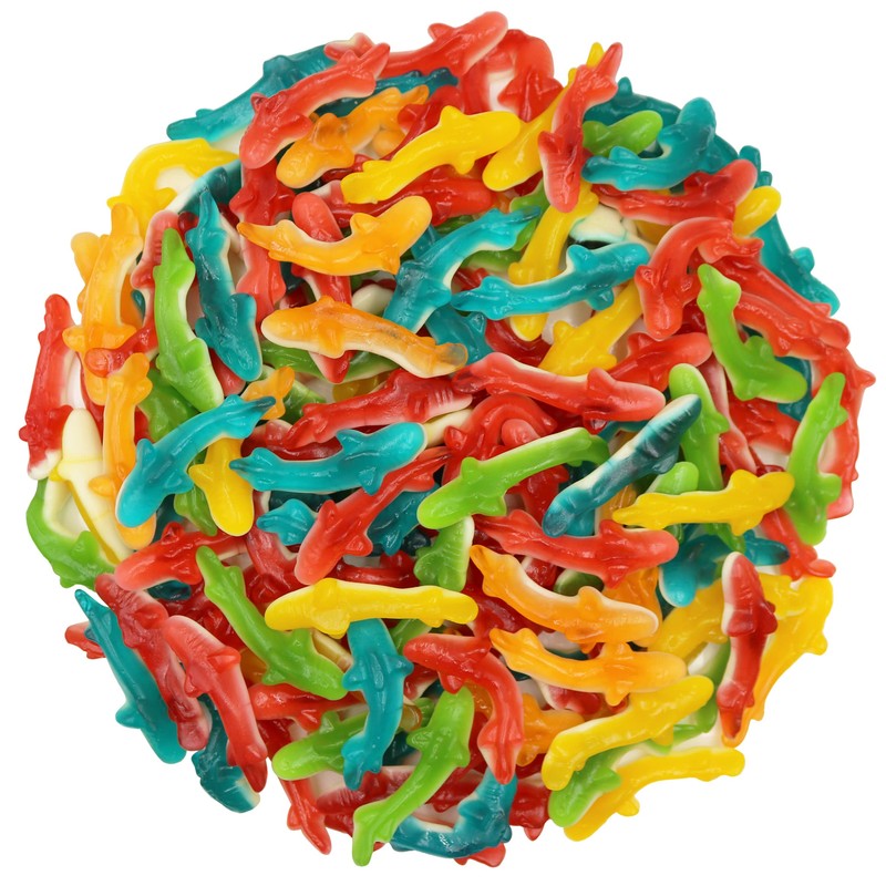 FirstChoiceCandy Fantastic Shark Gummy (Assorted Rainbow, 2 Pound (Pack of