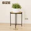Bamworld Round Plant Stand Indoor Outdoor Metal Modern Plant Table