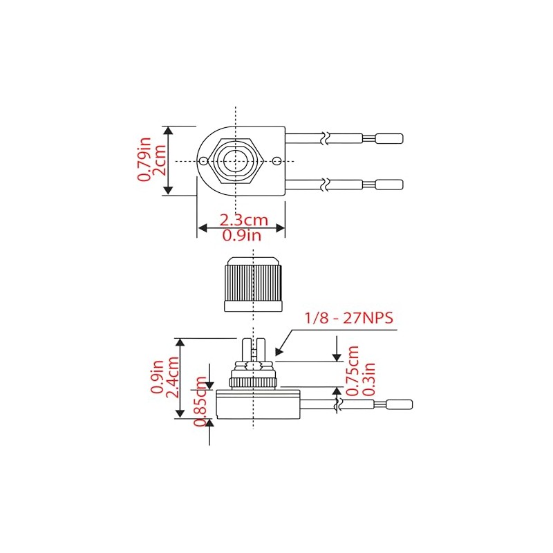 Rotary Lamp Switch ON-Off Repair Kit Replacement Compatible with Zing