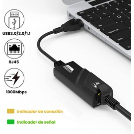 Uplayteck Adaptador Ethernet USB 3.0 a RJ45 Gigabit 1000Mbps