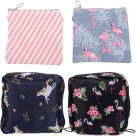 Garneck Bolsa de almacenamiento para toallas sanitarias y tampones 4 piezas organizador portátil para mujeres con diseño atractivo y uso multiusos Varios estilos