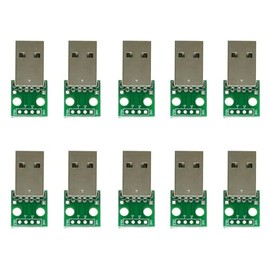 USB Male Connector/Mini Micro USB to DIP Adapter Female Connector 2.54 Connector B Type-C USB2.0 3.0 Female PCB Converter 10pcs (Male USB)
