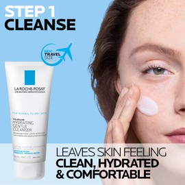 La Roche-Posay Skin Care Set Anthelios Tinted Sunscreen SPF 50 & Travel Size Toleriane Hydrating Gentle Cleanser, Tinted Mineral Sunscreen with Titanium Dioxide & Gentle Face Wash, Gift Set