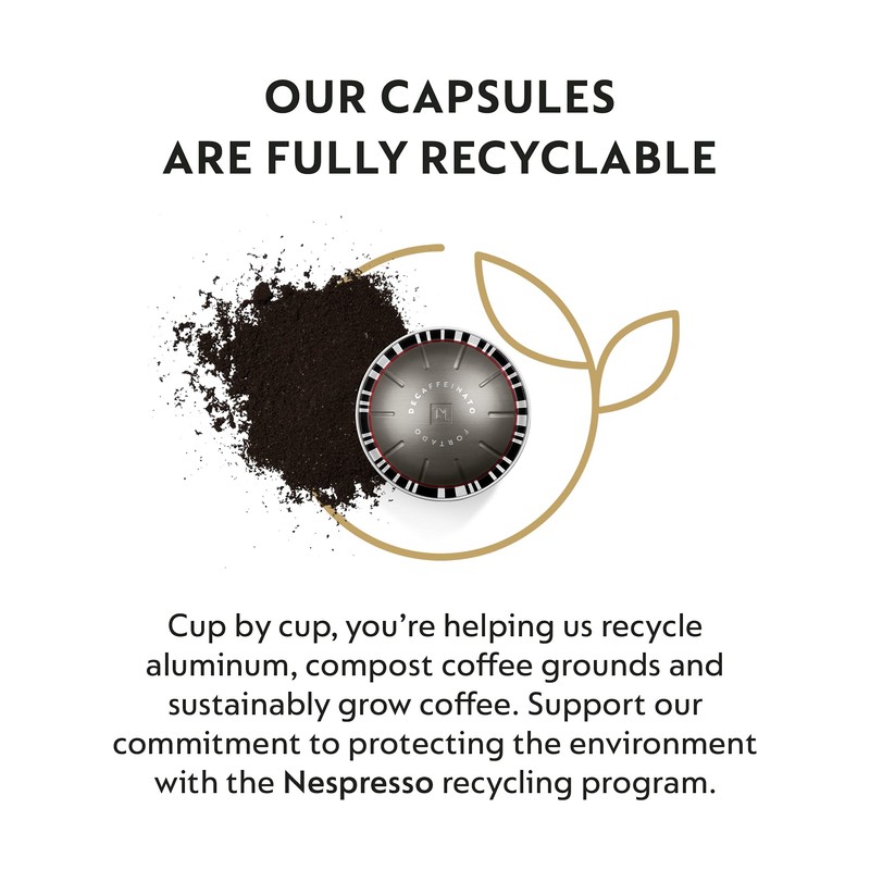 Nespresso Vertuo Fortado Decaffeinato, Gran Lungo, Unflavored, 30 Count