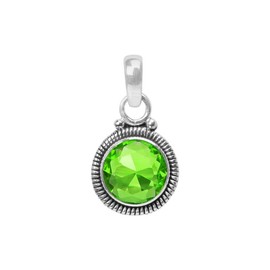Peridot Stone 925 Sterling Silver Pendant Necklace For Women Girls Gift, Natural Gemstone Pendant Necklace, Solitaire Pendant, Handmae Pendant