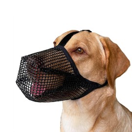 Maulkorb Für Große Hunde,Weicher Netzmaulkorb,Atmungsaktive Haustier Maske Für Hundetraining，Bequem Und Atmungsaktiv Für Kleine, Mittlere & Große Hunde (L)