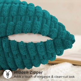 QUORGVES Decorative Teal Pillow Covers 12x20 Inch Pack of 2 Teal Throw Pillows for Couch Living Room Bed Bedroom Soft Decor Corduroy Lumbar Throw Pillow Cover 12 x 20 Set of 2