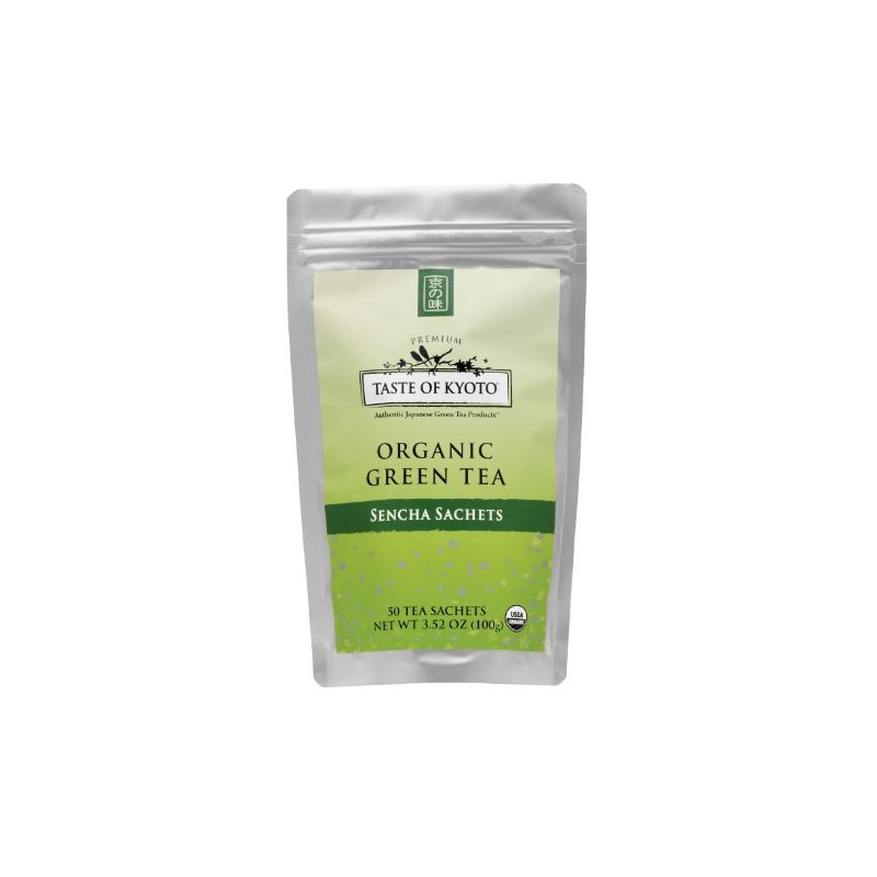 TASTE OF KYOTO Sencha Green Tea Sachets, Bulk Premium, 50