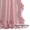 StangH Pink Ruffle Curtains for Bedroom, Shiny Smooth Faux Silk