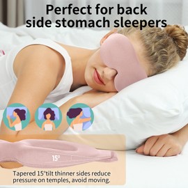NEWVANGA Sleep Mask for Back and Side Sleeper, Block Out Light, Luxury Sleeping Eye Mask of 3D Night Blindfold, Zero Pressure Breathable Travel Eye Cover Pink