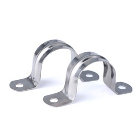 newlng Ø 1-3/8" / 35mm-16pcs Strap Clamps 304 Stainless Steel Pipe Clips Two Hole Tube Strap Tension Clips U-Tube Clamp Saddle Clips Connecting Ring Hose Clamp Card