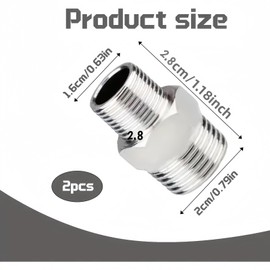 2PCS Shower Hose Connectors,20mm x 16mm Stainless Steel Plumbing Fittings,Male to Female Threaded Connector Accessories,Shower Water Pipe Adapter,Hose Pipe Fittings,Shower Head Adapter