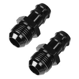 VehiMata 8AN Male Flare to 3/8 Push on Barb Straight Hose Fitting Adapter Aluminum Black 1PC