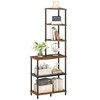 CHOEZON 6-Tier Corner Shelf, Industrial Corner Bookshelf with Desk Top,