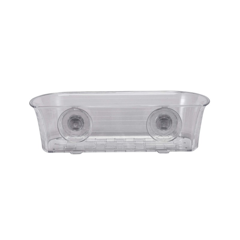 Croydex PA120632 Press 'N' Lock Suction Fit Long Basket, Silver