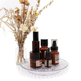 2 Pack 9.8 Inch Acrylic Lazy Susan Turntable, Plastic Rotating Round Lazy Susan Turntable, 360 Degree Organizer Turntable for Kitchen Bathroom Dining Table Countertops Cabinets Coffee