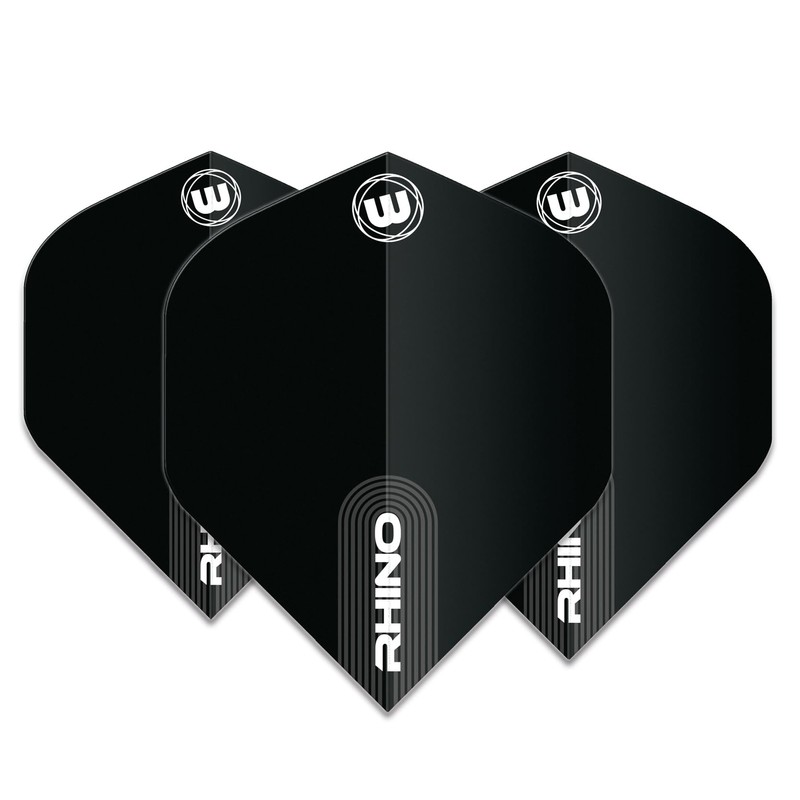 WINMAU Rhino Extra Thick Black Dart Flights - 10 sets