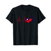Taiwan Flag Heartbeat EKG Pulse Map Taiwanese Pride T-Shirt