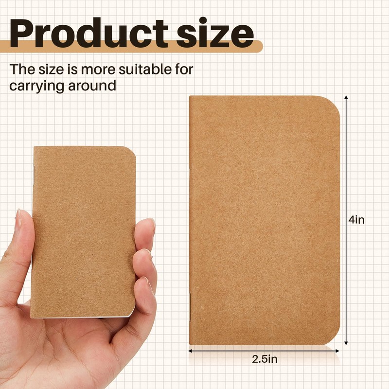 Outus 15 Pcs Mini Pocket Notebook 2.5" x 4" Small