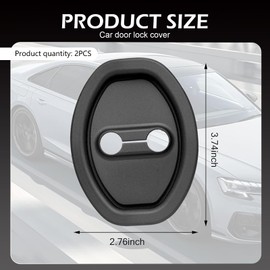 Opuweiy 2 PCS Door Latch Protective Cover, Silicone Door Lock Shockproof Cover, Automotive Lock Silent Decorations, Universal for Most Cars, Trucks, SUVs (Black)