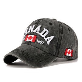 BAIMORE Canada Flag Hat Maple Leaf Embroidered Baseball Cap Adjustable Summer Cotton Women's Men's