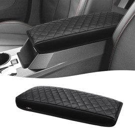 KBH Center Console Armrest Cover for Chevy Equinox, GMC Terrain 2010 2011 2012 2013 2014 2015 2016 2017, Middle Console Lid Protector, Arm Rest Cushion Pad, Vinyl Leather, Black