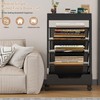 UMDONX Modern Mobile Book Cart Single-Sided Rolling Bookshelf with Metal