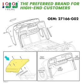 10L0L Golf Cart Front Shield - Fits EZGO TXT, Replaces 27166G04