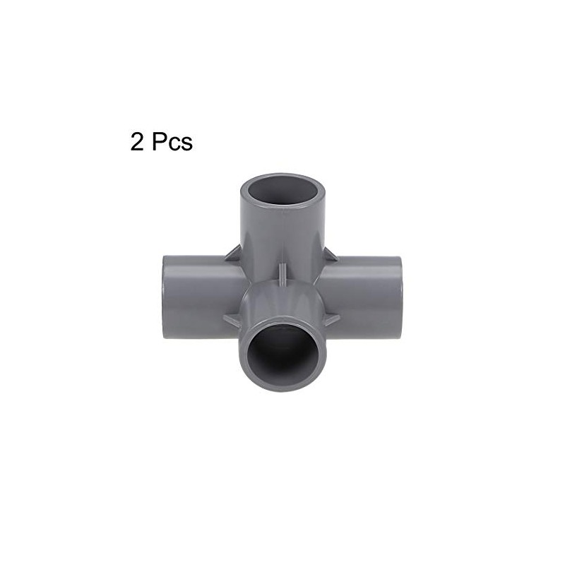 sourcing map 4-Way Elbow PVC Pipe Fitting Furniture Grade 20mm