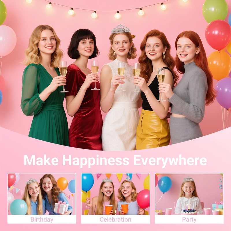 Papoopy Birthday Tiara and Crown with Sash, Birthday Tiara for