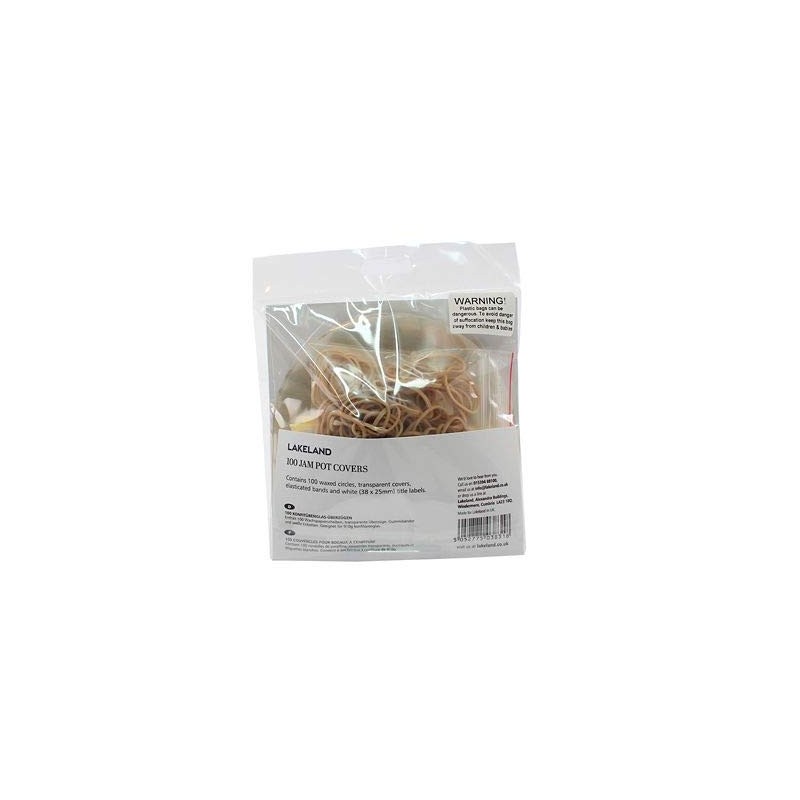Lakeland 2lb Jam Jar Pot Covers, Waxed Circles, Bands &
