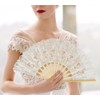 iZoeL Hand Fan Lace White Fan Wedding Fan Bridal Fan