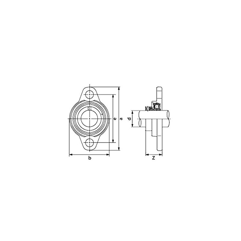 KFL004 Flange Bearings 20 mm Die-Cast Aluminium Pack of 4